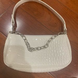 y2k baguette textured bag